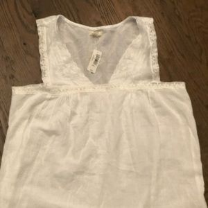 White linen bohemian tank
